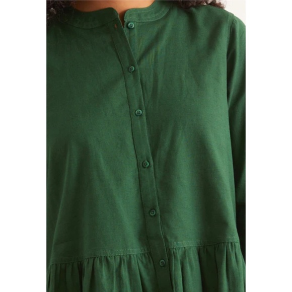 Apiece Apart Organic Cotton Linen Drop Mini Dress NWT Maurino Jadeite Green XL - Picture 5 of 15